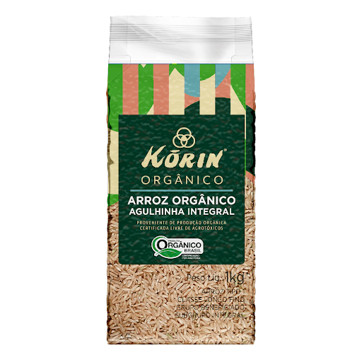 Arroz Agulhinha Integral - Orgânico - 1Kg - Este produto faz parte da Linha Orgânica da Korin, que contém produtos certificados, a caminho da Agricultura Natural.