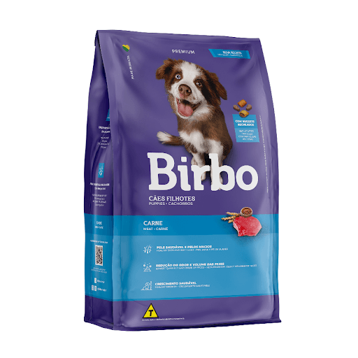 Birbo Premium Filhotes 15Kg - Birbo Cães Filhotes Carne é desenvolvido para atender as necessidades nutricionais de cães em desenvolvimento, proporcionando um crescimento saudável aos filhotes. Nesta fase da vida, os cães exigem maior aporte de nutrientes e energia, portanto, o fornecimento de ingredientes de qualidade, proteínas, vitaminas e minerais são necessários para o adequado desenvolvimento da massa muscular e ossos. Contém extrato de Yucca schidigera, ingrediente que atua a nível intestinal, auxiliando na redução odor das fezes e os ômegas 3 e 6, para saúde de pele e pelagem. Birbo Cães Filhotes é nutrição completa, balanceada e saborosa, e agora com Nuggets recheados, oferecendo ainda mais sabor ao alimento para que seu filhote cresça com saúde e se torne um cão adulto forte e com energia.