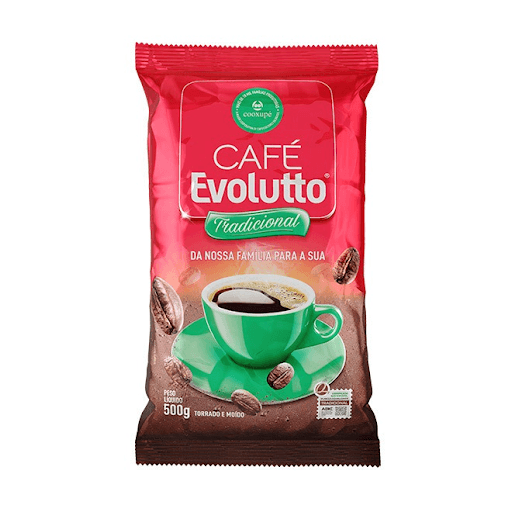 Café Evolutto Tradicional - Sabor encorpado e marcante, ideal para quem aprecia uma bebida equilibrada. Disponível nas versões almofada, vácuo e pouch.