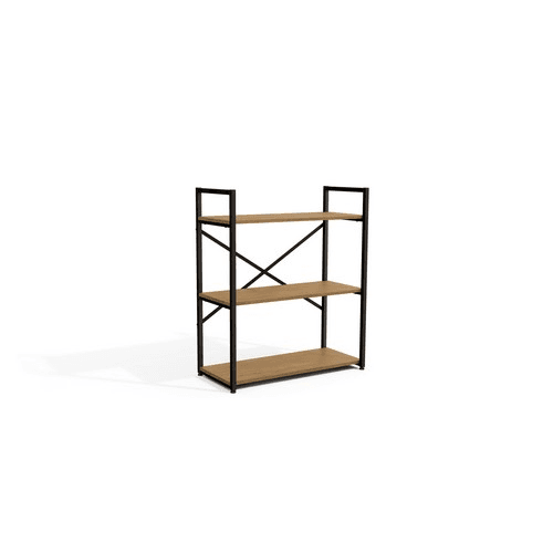 Estante baixa - LI007 - Kappesberg - Moderna e prática, a Estante baixa LI007 da linha industrial é perfeita para ser utilizada em todos os ambientes, desde a sala de estar até o escritório. Produzida em estrutura metálica e pintada com tinta epóxi, mais resistente a umidade e com reforço nas costas, suas três prateleiras são amadeiradas com pintura touch, tornando a composição moderna e elegante. Com amplo espaço, é a escolha perfeita para ambientes mais organizados e para a disposição de livros, objetos de decoração e plantas. Fácil de montar e ajustável em todos os pisos, a estante alta possui sapatas reguladoras, garantindo mais estabilidade.