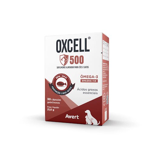 Oxcell 500Mg Cap x 30 - Avert - OXCELL 500 é um suplemento alimentar composto por ácidos graxos essenciais derivados de peixes marinhos - Ômega-3 (EPA:DHA - 1:5), com doses ideiais e elevada pureza da matéria prima.