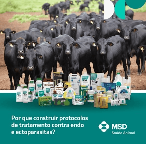 PORQUE CONSTRUIR PROTOCOLOS DE TRATAMENTO CONTRA ENDO E ECTOPARASITAS? - Construir protocolos de tratamento e prevenção contra endo e ectoparasitas é essencial para manter o rebanho saudável, produtivo e com menor risco de perdas econômicas. Sem um manejo estruturado, os parasitas se multiplicam rapidamente, reduzindo ganho de peso, produção de leite e fertilidade por exemplo, além de diminuir o bem-estar animal e aumentar a vulnerabilidade a outras doenças. Protocolos bem definidos permitem ações estratégicas ao longo do ano, evitando infestações e resistência parasitária. Para apoiar esse manejo e os pecuaristas com esses desafios comuns no dia a dia, a MSD Saúde Animal oferece um portfólio completo, com soluções inovadoras, eficazes e seguras, desenvolvidas para atender diferentes sistemas e necessidades de cada produtor. Confie em quem resolve o problema de verdade. Confie na MSD Saúde Animal! Converse com seu médico veterinário e conheça nossas soluções.


MSD Saúde Animal.