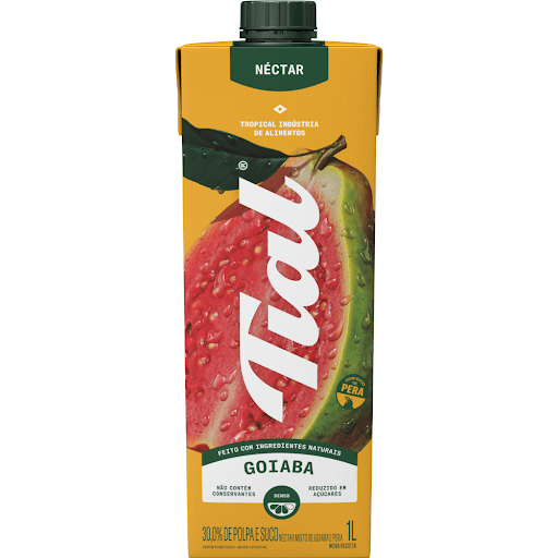 Néctar Goiaba Tial Caixa 1l - Sem ingredientes artificiais e sem conservantes, o néctar de goiaba Tial é delicioso.