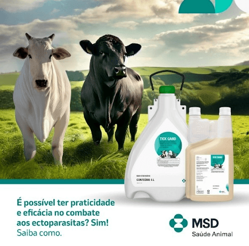 É possível ter praticidade e eficácia no combate aos Ectoparasitas? Saiba com. - O controle de ectoparasitas é essencial para garantir a saúde, o bem-estar e a produtividade do rebanho. Carrapatos, moscas e outros parasitas externos causam prejuízos como perda de peso e doenças, comprometendo o desempenho dos animais e elevando custos de manejo. Apesar dos desafios, hoje já é possível unir praticidade e alta eficácia no combate a esses parasitas, com tecnologias que proporcionam resultados rápidos, seguros e duradouros. Soluções da MSD Saúde Animal, como o Tick Gard®, foram desenvolvidas para facilitar o manejo e garantir proteção de forma eficiente e confiável. Com apresentações de 1 e 5 L, Tick Gard® possui aplicação pour-on e é indicado para o controle de carrapatos, bicheiras, larvas de berne e mosca-dos-chifres. Fale com seu médico-veterinário de confiança e conheça essa e outras soluções da MSD Saúde Animal.


MSD Saúde Animal.