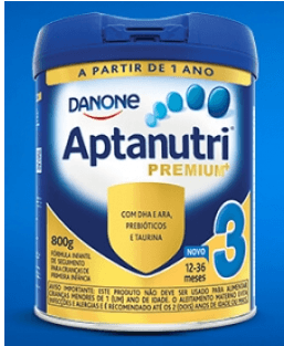 Aptamil 3 - 800G  - Danone - Fórmula infantil para crianças de primeira infância desenvolvida para a necessidade das crianças brasileiras a partir de 1 ano.Com DHA e ARA de 2x mais absorção e Prebióticos Exclusivos Danone Nutricia (scGOS/lcFOS 9:1).