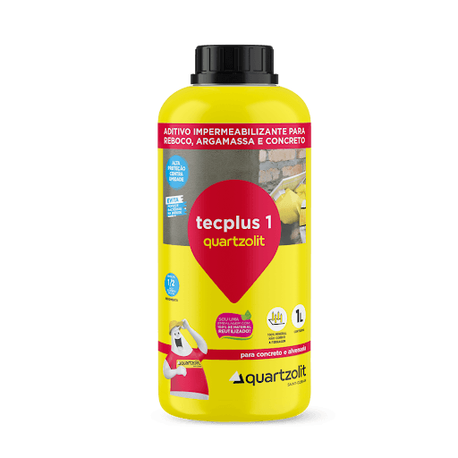 aditivo impermeabilizante tecplus 1 1l quartzolit - Tecplus 1 quartzolit é um aditivo líquido impermeabilizante para concreto e argamassa, quando é adicionado à água de amassamento proporciona a redução da permeabilidade para evitar a umidade e infiltração d’água na argamassa.

Aumenta a coesão das argamassas, para melhor trabalhabilidade. Pode ser aplicado concretos e argamassas em elementos que estejam expostos à umidade e à pressão da água.

    Fácil adição a argamassas e concretos
    Maior garantia e durabilidade da obra
    Amplo uso na construção civil
    Isento de cloretos que agridem a armadura da estrutura