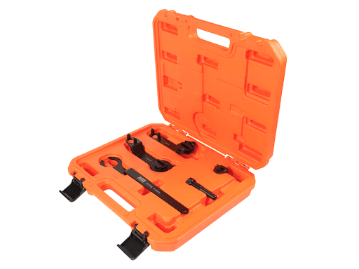 111501 Conjunto Ferramentas para Sincronismo motor VW-EA211 1.0-12V 1.4 e 1.6-16V - Conjunto (kit) de ferramentas para sincronismo.

Aplicação:

Motores VW EA211 1.0 12V (3 cils.) MPI, 1.0 12V (3 cils.) turbo TSI / 170 TSI / 200 TSI, 1.4 16V turbo TSI / 250 TSI e 1.6 16V MSI, aplicados em veículos VW (13>) e 1.4 16V turbo TFSI / 35 TFSI, aplicados em veículos Audi (13>).

Composição:

111112, 111113, 111114, 111115 e 111116 em uma maleta plástica especial.

Manual Incluso.