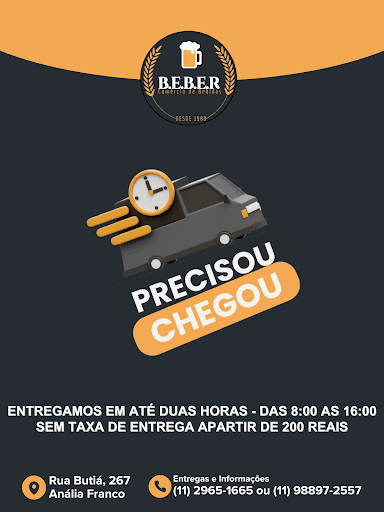 ENTREGA EM ATÉ DUAS HORAS NA NOSSA ÁREA DE ATUAÇÃO.

TATUAPÉ, MOOCA, VILA INVERNADA E ÁGUA RASA.

PRECISOU, CHEGOU!
