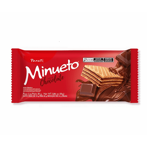 Biscoito parati minueto waffer chocolate -
