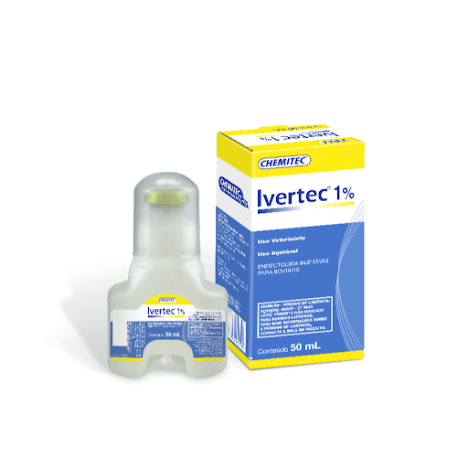 Ivertec 1% 50 ml - Endectocida Injetável para bovinos a base de Ivermectina