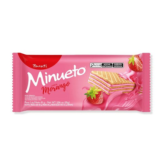 BISCOITO PARATI MINUETO WAFFER MORANGO -