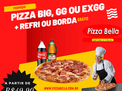 Só aqui na Bella vc escolhe o que quer ganhar.
A partir das 18:00 hrs, você vai acessar nosso app.
E então, vc confere as promoções escolhe o tamanho da sua fome, seus sabores favoritos, segue o passo a passo no app, seu pedido já sai direto pra produção, a partir daí deixa com a gente, a melhor equipe de pizzaiolos dessa cidade vai começar com muito carinho e dedicação a preparar sua pizza, e entao um de nossos super motocas vai levar seu pedido no conforto de seu lar. Maravilha né🥰🍕