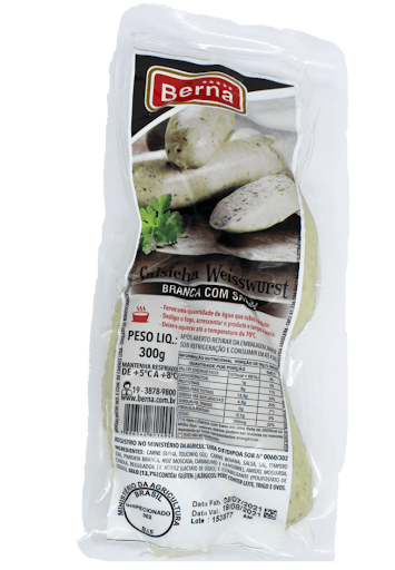 Salsicha Weisswurst | 300g - Carne bovina e suína com salsa, tipo salsichão