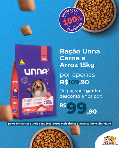 A ração que o seu pet ama, agora com um preço ainda melhor! 🐶✨

💥 De R$ 109,90 por apenas R$ 99,90 no PIX!

Aproveite para garantir nutrição completa, saúde digestiva e pelos brilhantes com a Ração Unna Carne e Arroz 15kg.


🚙Temos Taxi Dog e Disk Entrega para a toda a região do ABC! Consulte a nossa equipe e veja como funciona!

📱WhatsApp: 94702-4713 (link na bio)

📍Endereço: Estrada do Pedroso, 943 - Santo André - SP

#PetShopSantoAndré #SantoAndré #SãoBernardo #Rações #Veterinária #BanhoETosa #CuidadosPet #ProteçãoPet #VilaLuzita
